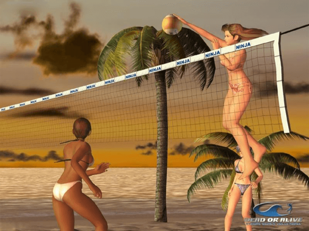 Dead or Alive Xtreme Beach Volleyball Xbox sports and mini-games title featuring characters playing beach volleyball in tropical settings gameplay