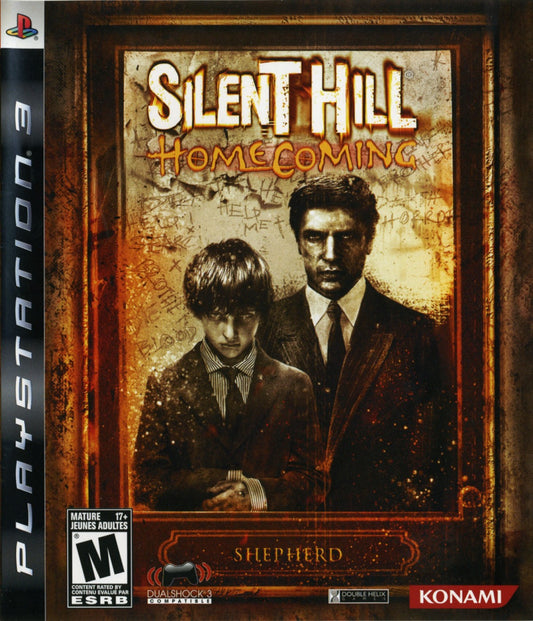 Silent Hill Homecoming PlayStation 3 PS3 survival horror video game featuring Alex Shepherd dark atmospheric environments psychological horror terrifying monsters combat exploration disturbing mysteries puzzle solving eerie locations and classic PlayStation 3 PS3 gameplay collectible gaming appeal front cover art