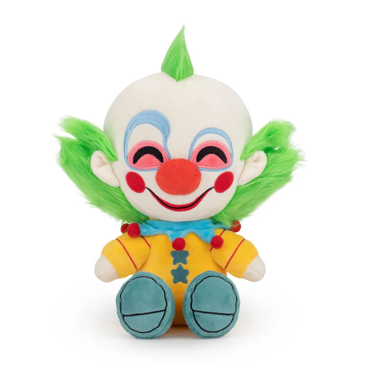 Killer Klowns Shorty 9 inch plush toy featuring detailed horror character design soft stuffed collectible movie merchandise and display plush for fans of cult classic Killer Klowns front