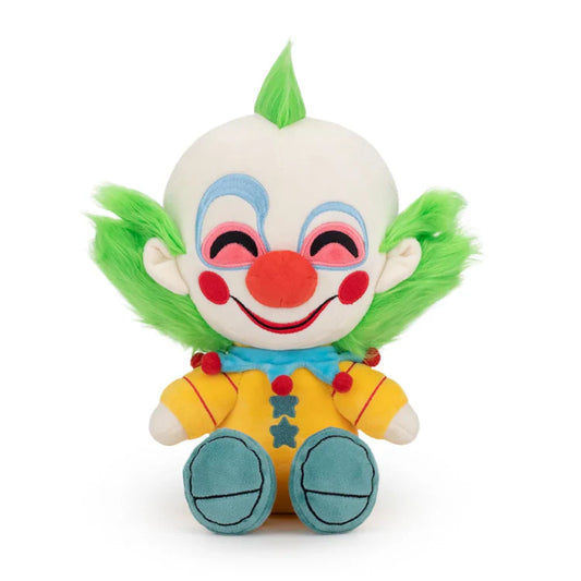Killer Klowns Shorty 9 inch plush toy featuring detailed horror character design soft stuffed collectible movie merchandise and display plush for fans of cult classic Killer Klowns front