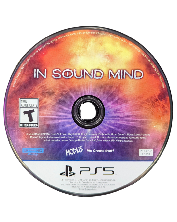 In Sound Mind Deluxe Edition PlayStation 5 first-person psychological horror video game from the creators of Nightmare House 2 The Living Tombstone soundtrack frenetic puzzles unique boss fights sentient mannequins cat companion Tonia digital artbook and soundtrack included disc