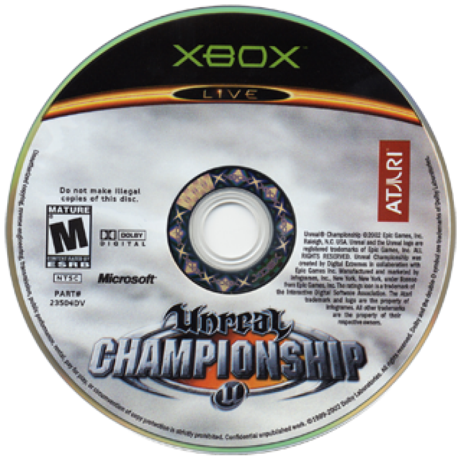 Unreal Championship disc for Xbox (XBOX) video game