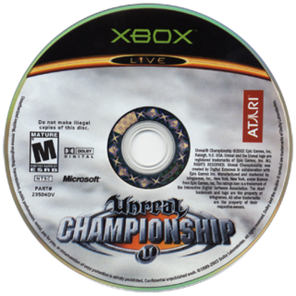 Unreal Championship disc for Xbox (XBOX) video game