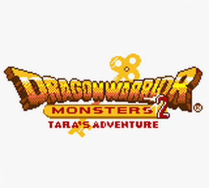 Dragon Warrior Monsters 2: Tara’s Adventure for Game Boy Color (GBC) at Gamers INC, featuring a deep monster-breeding RPG where you play as Tara to scout, tame, and synthesize monsters, explore randomly generated worlds through magical keys, and build the ultimate team in a charming classic Dragon Quest universe adventure main menu title splash screen