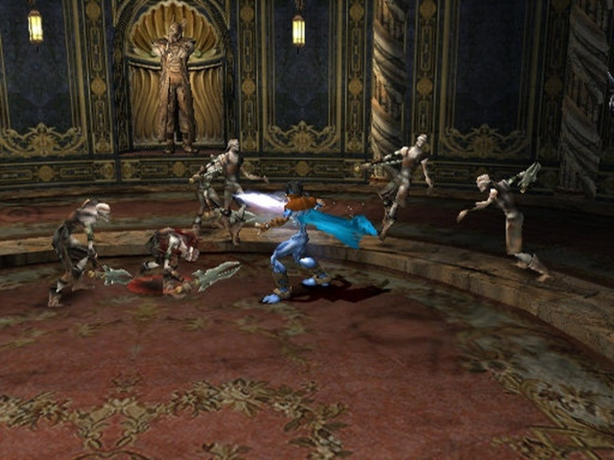 Legacy of Kain Defiance PS2 Sony PlayStation 2 action adventure hack and slash gothic vampire story Raziel Kain combat puzzles dark fantasy narrative Crystal Dynamics retro gaming PlayStation 2 software video game title gameplay