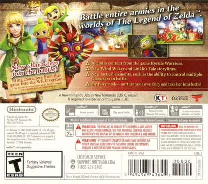 Hyrule Warriors: Legends back of case for Nintendo 3DS (3DS) hack and slash action video game