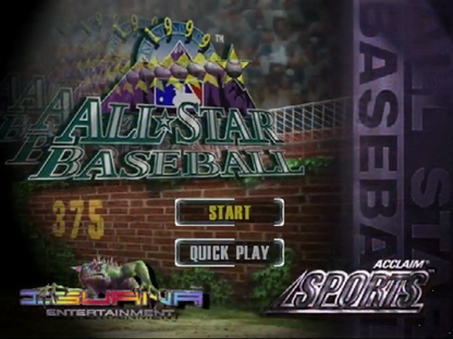 All Star Baseball 99 title screen for Nintendo 64 N64 video game