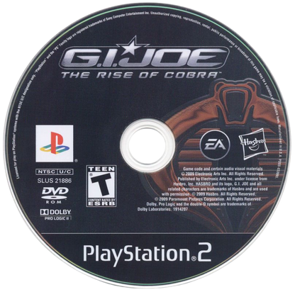 G.I. Joe: The Rise of Cobra disc for PlayStation 2 (PS2) military-themed third-person action video game based on the film