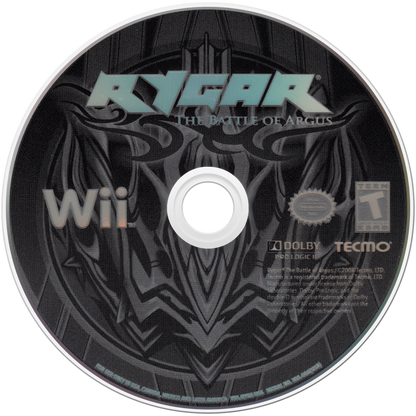Rygar The Battle of Argus retro Wii video game Rygar fantasy action adventure hack and slash mythological combat platform gameplay console title Nintendo Wii release disc