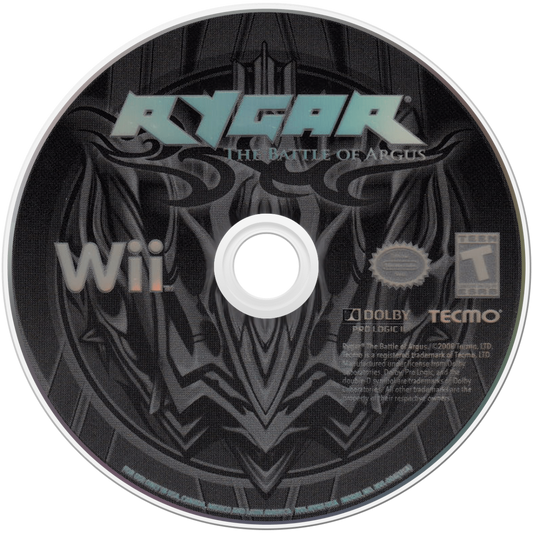 Rygar The Battle of Argus retro Wii video game Rygar fantasy action adventure hack and slash mythological combat platform gameplay console title Nintendo Wii release disc