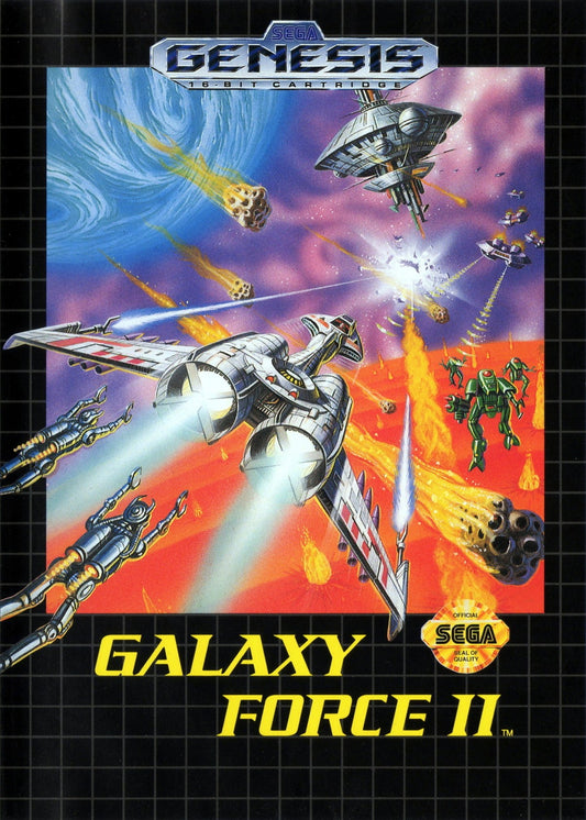 Galaxy Force II Sega Genesis retro video game rail shooter cover art (1990)
