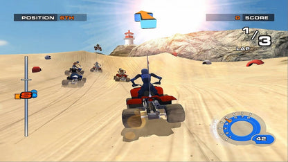 ATV Quad Power Racing 2 game featuring off-road ATV racing and stunt action gameplay