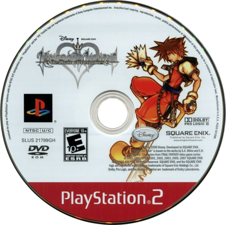 Kingdom Hearts RE: Chain of Memories [Greatest Hits] – PlayStation 2 (PS2) Front Cover Disc Art HD resolution image
