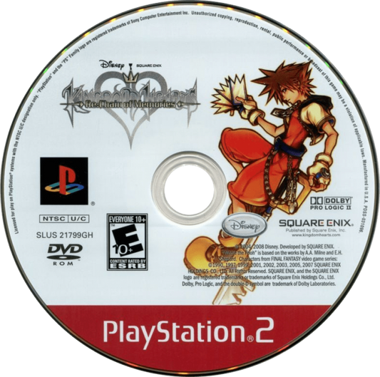 Kingdom Hearts RE: Chain of Memories [Greatest Hits] – PlayStation 2 (PS2) Front Cover Disc Art HD resolution image