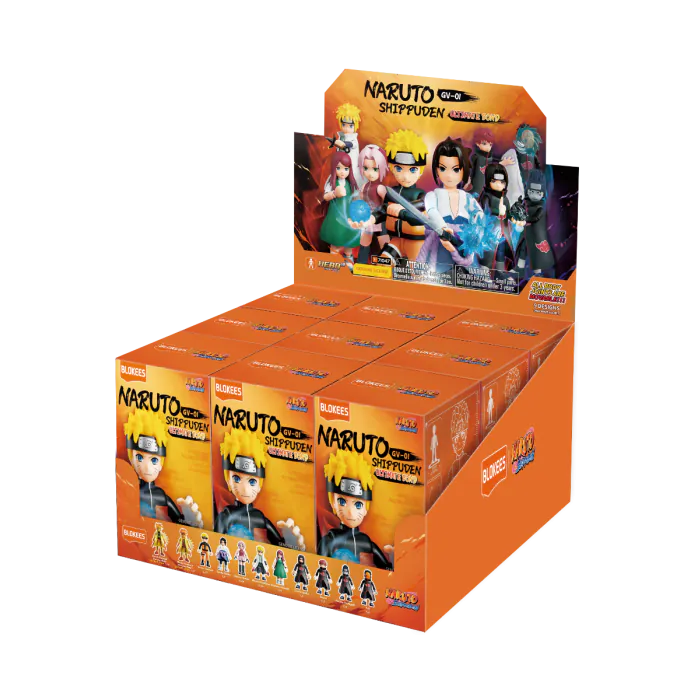 Blokees Naruto Galaxy Version Ultimate Bond blind box collectible series inspired design featuring buildable anime ninja character figures aesthetic mystery box assortment iconic Naruto universe friendships and rivalries themed mini models detailed stylized designs dynamic collectible display presentation