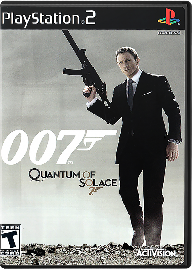 007 Quantum of Solace PS2 Sony PlayStation 2 first person shooter FPS James Bond spy action game movie tie in stealth combat espionage missions Daniel Craig storyline Activision shooter gameplay retro gaming PlayStation 2 software video game title cover art