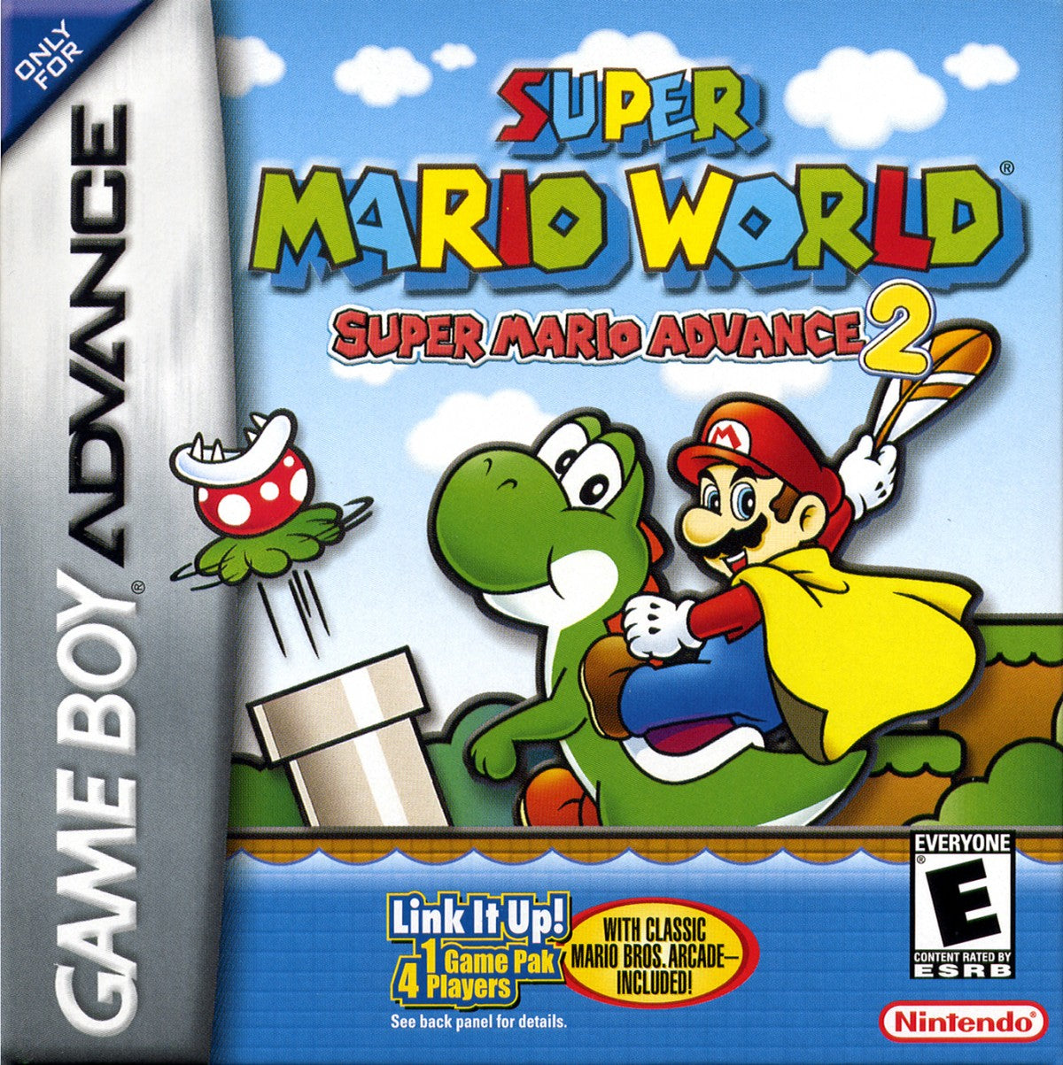 Super Mario Advance 2 Game Boy Advance GBA video game, classic platformer, side-scrolling adventure, Mario franchise handheld title cover art