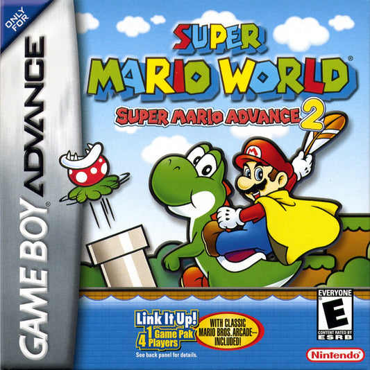 Super Mario Advance 2 Game Boy Advance GBA video game, classic platformer, side-scrolling adventure, Mario franchise handheld title cover art