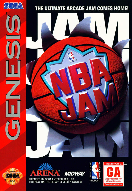 NBA Jam Sega Genesis retro video game arcade sports basketball cover art (1993)