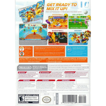 Mario Sports Mix – Nintendo Wii (Wii) multi-sport arcade action multiplayer video game back of case