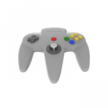 N64 Wireless 2.4GHz Controller for Nintendo 64 N64 Grey accessory featuring wireless 2.4GHz connectivity classic three prong controller design analog stick directional pad responsive buttons ergonomic grip and compatibility with supported Nintendo 64 games replacement gaming controller and retro gaming accessory appeal
