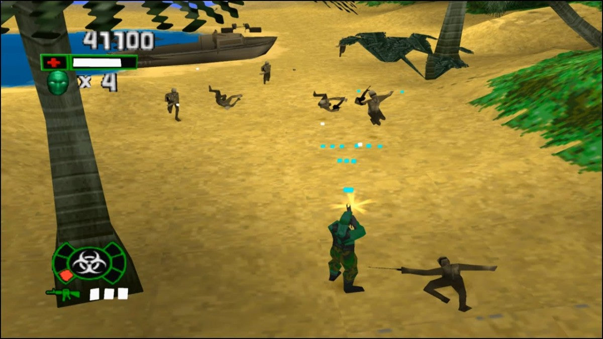 Army Men Green Rogue PS2 game for PlayStation 2 featuring run-and-gun arcade shooter action gameplay