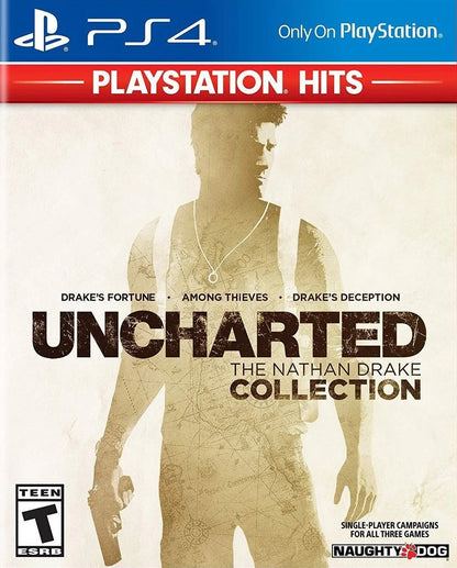 Uncharted: The Nathan Drake Collection [PlayStation Hits] – PlayStation 4 (PS4) video game cover image, action-adventure collection game.