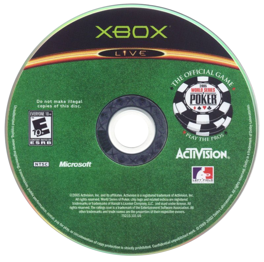 World Series of Poker for Xbox featuring realistic Texas Hold’em poker gameplay official WSOP branding authentic tournament structures professional player likenesses casino environments and multiplayer modes for competitive card gaming enthusiasts disc