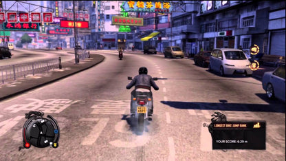 Ultimate Action Triple Pack PlayStation 3 compilation bundle containing Tomb Raider Lara Croft action adventure platforming puzzle solving Sleeping Dogs open world martial arts Hong Kong undercover cop crime drama Just Cause 2 Rico Rodriguez grappling hook parachute explosive open world chaos Square Enix third person collection Sleeping Dogs gameplay screenshot