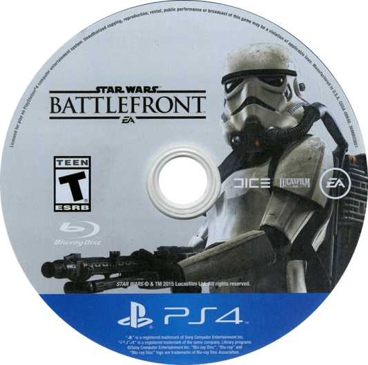 Star Wars: Battlefront – PlayStation 4 (PS4) video game disc, third-person and first-person shooter