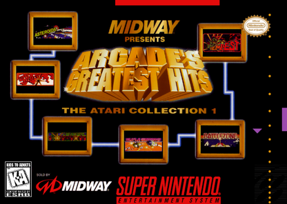 Arcade's Greatest Hits Atari Collection 1 cover art for Super Nintendo Entertainment System (SNES) video game
