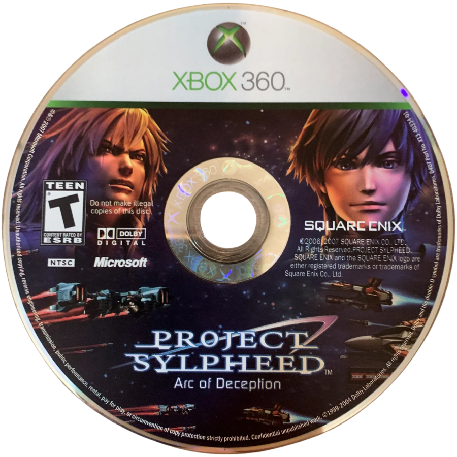 Project Sylpheed Xbox 360 space shooter action game aerial combat space combat simulation sci fi story campaign Square Enix Game Arts futuristic spacecraft dogfights mission based gameplay Xbox 360 software video game title disc