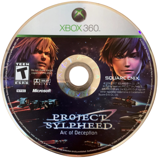 Project Sylpheed Xbox 360 space shooter action game aerial combat space combat simulation sci fi story campaign Square Enix Game Arts futuristic spacecraft dogfights mission based gameplay Xbox 360 software video game title disc