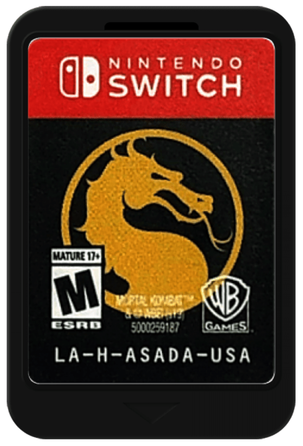 Mortal Kombat 11 cartridge art for Nintendo Switch (NS). A cinematic, fast‑paced fighting game featuring a large roster, brutal combat styles, and story‑driven battles across multiple timelines. 