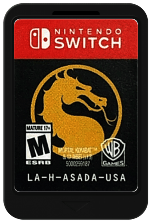 Mortal Kombat 11 cartridge art for Nintendo Switch (NS). A cinematic, fast‑paced fighting game featuring a large roster, brutal combat styles, and story‑driven battles across multiple timelines. 