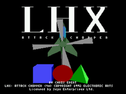 LHX Attack Chopper title screen for Sega Genesis (GEN) video game
