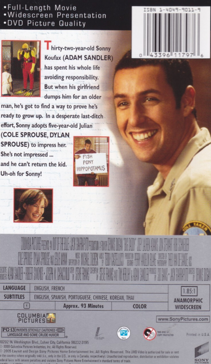 Big Daddy UMD Movie PlayStation Portable PSP featuring the comedy film starring Adam Sandler on Universal Media Disc portable movie playback compatible with Sony PSP systems official UMD Video release collectible entertainment media appeal back cover art