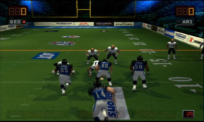 Arena Football: Road to Glory PlayStation 2 video game featuring official Arena Football League (AFL) indoor gridiron sports action gameplay, full 2007 AFL teams including the af2 developmental league, high-scoring fast-paced football matches, season and multiplayer modes, and EA Sports branding — classic PS2 football simulation title released February 2007. gameplay