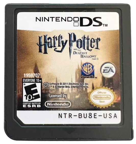 Harry Potter and the Deathly Hallows Part 2 for Nintendo DS, cartridge for an action-adventure video game with spell-based combat, mission gameplay, and wizarding world storyline