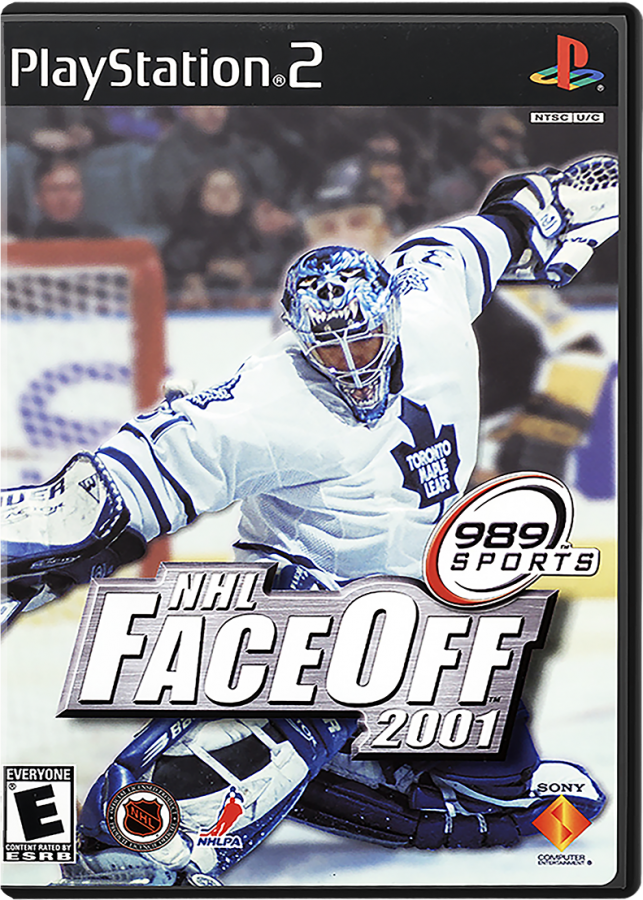 NHL FaceOff 2001 – PlayStation 2 (PS2) video game cover image, ice hockey sports simulation game.