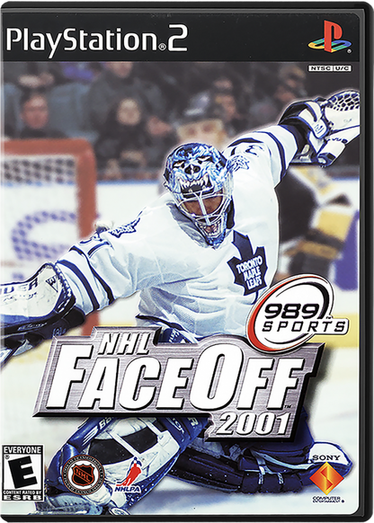 NHL FaceOff 2001 – PlayStation 2 (PS2) video game cover image, ice hockey sports simulation game.