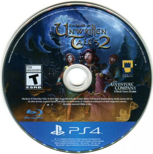 The Book of Unwritten Tales 2 – PlayStation 4 (PS4) video game disc, point-and-click adventure
