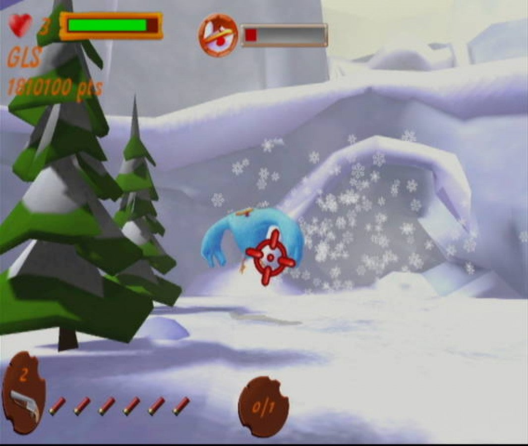 Chicken Blaster Nintendo Wii Wii video game featuring light gun shooting gameplay fast paced arcade action target shooting chicken enemies colorful environments challenging levels aiming mechanics and classic Nintendo Wii gameplay retro video game collection collectible gaming appeal gameplay