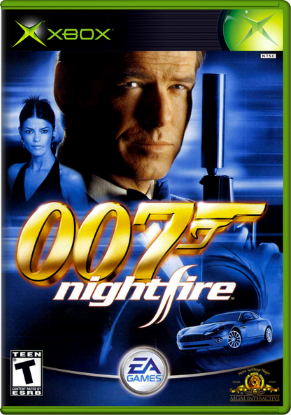 007 Nightfire Xbox game featuring first-person shooter action, espionage missions, and cinematic James Bond adventure gameplay cover art