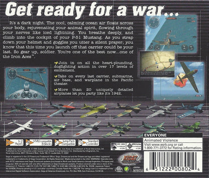 Iron Aces Sega Dreamcast retro video game combat flight simulator back of case
