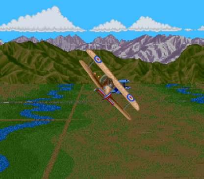 Wings 2 Aces High retro SNES video game Wings 2 military flight combat simulation World War aerial dogfights arcade style action gameplay console title Super Nintendo release gameplay