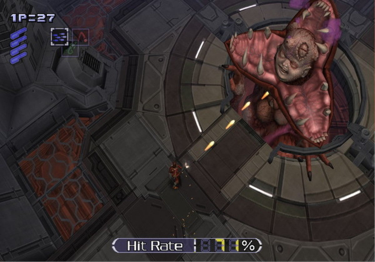 Neo Contra PS2 Sony PlayStation 2 run and gun action shooter Contra series arcade style top down and third person hybrid gameplay fast paced shooting enemy waves Konami co op action sci fi combat retro gaming PlayStation 2 software video game title gameplay