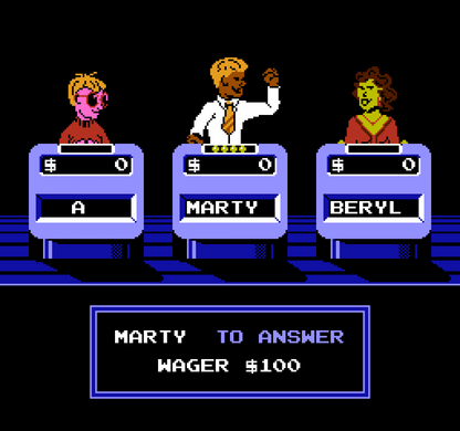 Jeopardy! gameplay image for Nintendo Entertainment System (NES) retro video game