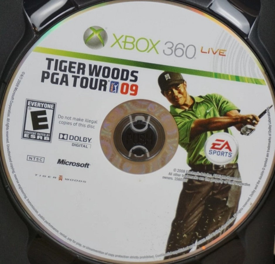 Tiger Woods PGA Tour 09 disc for Xbox 360 (X360) golf sports video game