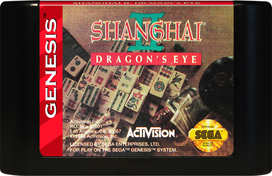 Shanghai II: Dragon's Eye cartridge for Sega Genesis (GEN) video game